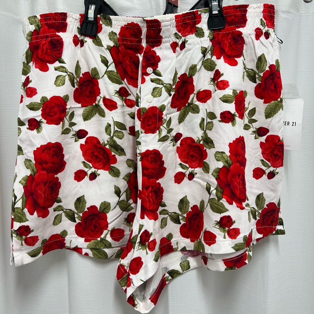 NWT rose print boxer style shorts